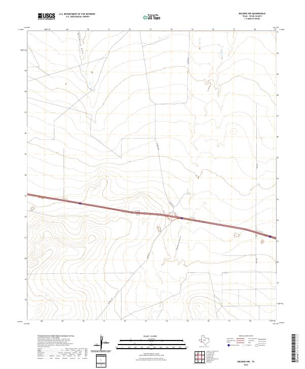 US Topo 7.5-minute map for Belding NW TX