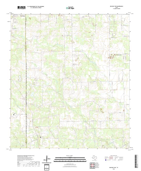 US Topo 7.5-minute map for Ben Bolt NW TX