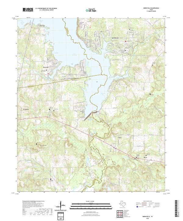 US Topo 7.5-minute map for Berryville TX