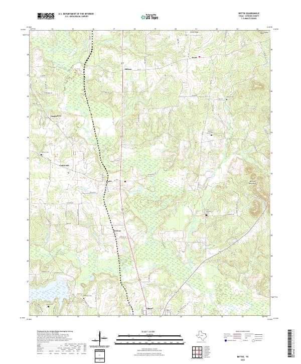 US Topo 7.5-minute map for Bettie TX