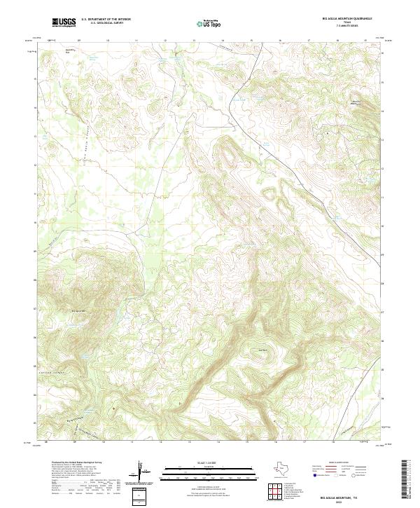 US Topo 7.5-minute map for Big Aguja Mountain TX