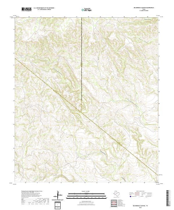 US Topo 7.5-minute map for Big Brindle Canyon TX