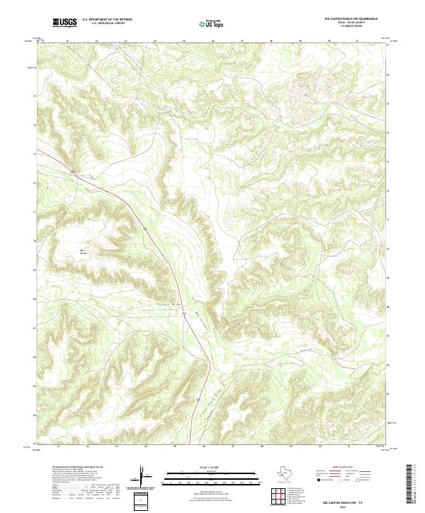 US Topo 7.5-minute map for Big Canyon Ranch NW TX