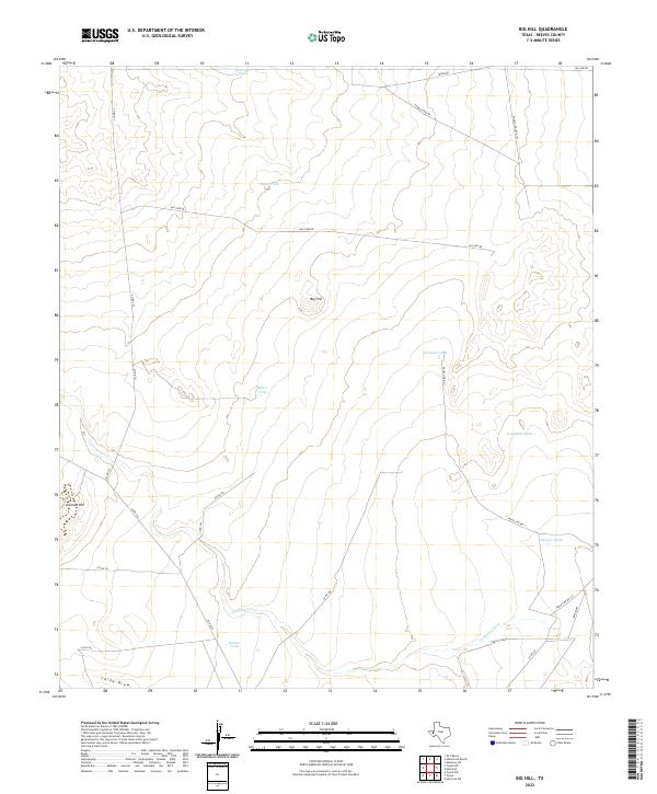 US Topo 7.5-minute map for Big Hill TX