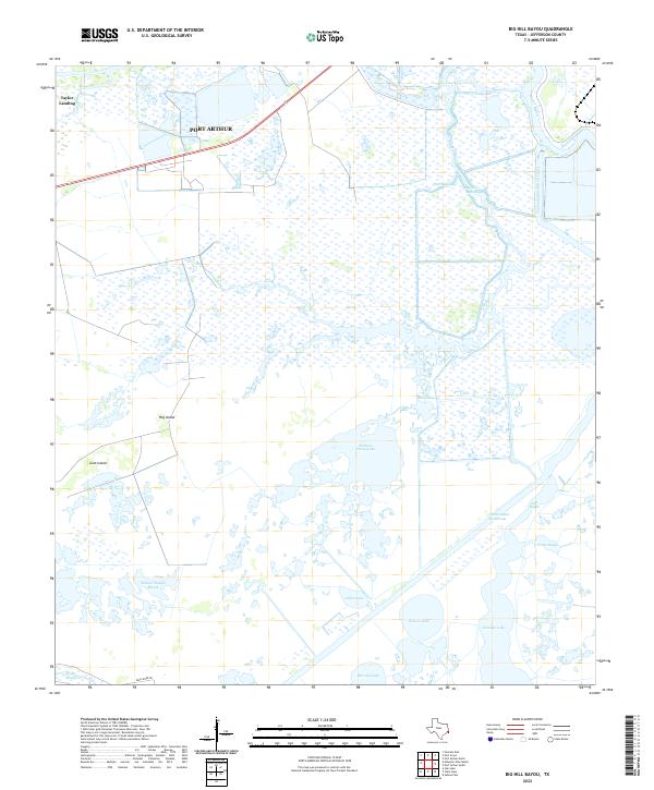 US Topo 7.5-minute map for Big Hill Bayou TX