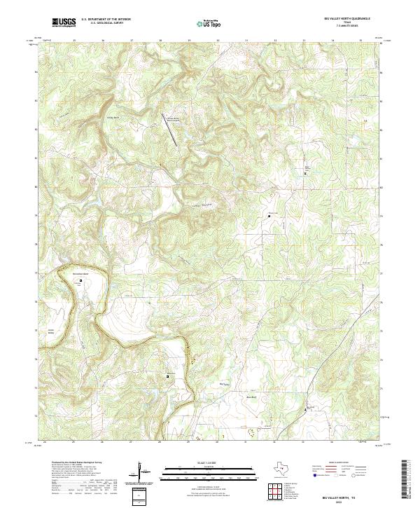 US Topo 7.5-minute map for Big Valley North TX