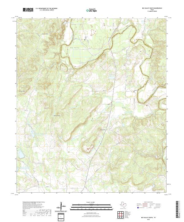 US Topo 7.5-minute map for Big Valley South TX