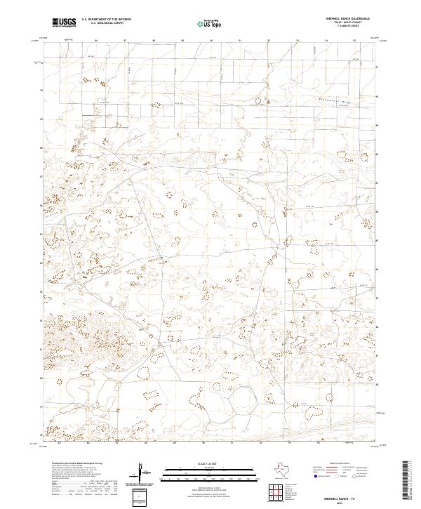 US Topo 7.5-minute map for Birdwell Ranch TX