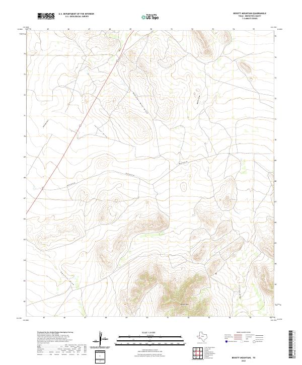 US Topo 7.5-minute map for Bissett Mountain TX