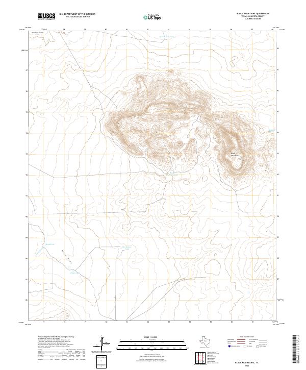 US Topo 7.5-minute map for Black Mountains TX