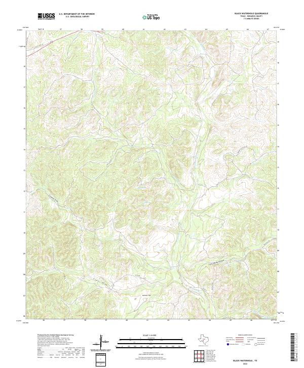 US Topo 7.5-minute map for Black Waterhole TX