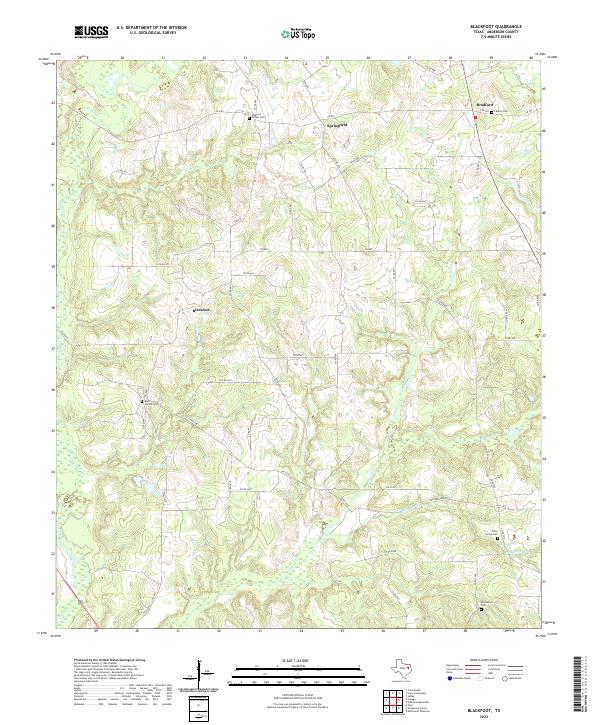 US Topo 7.5-minute map for Blackfoot TX