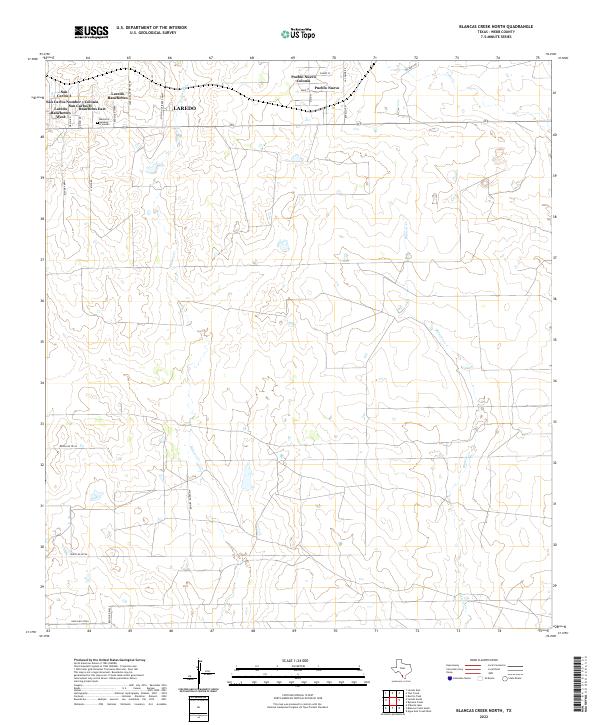 US Topo 7.5-minute map for Blancas Creek North TX