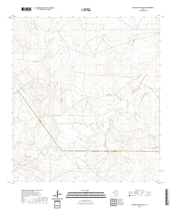 US Topo 7.5-minute map for Blancas Creek South TX