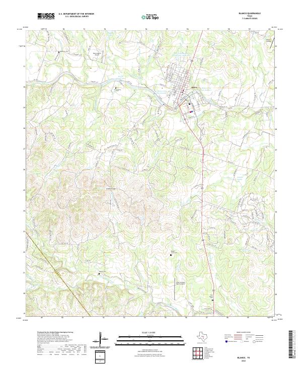 US Topo 7.5-minute map for Blanco TX