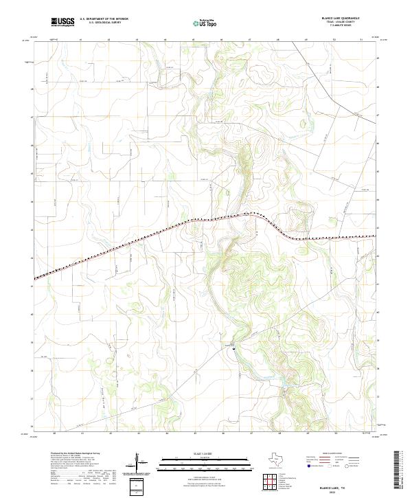 US Topo 7.5-minute map for Blanco Lake TX