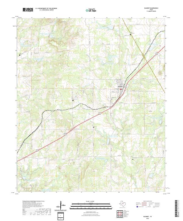 US Topo 7.5-minute map for Blanket TX