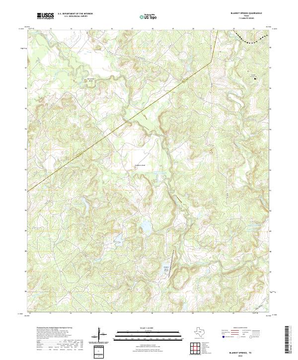 US Topo 7.5-minute map for Blanket Springs TX