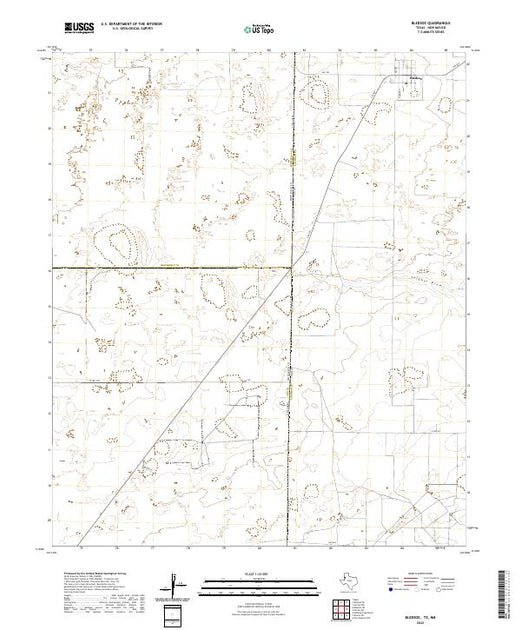 US Topo 7.5-minute map for Bledsoe TXNM – American Map Store