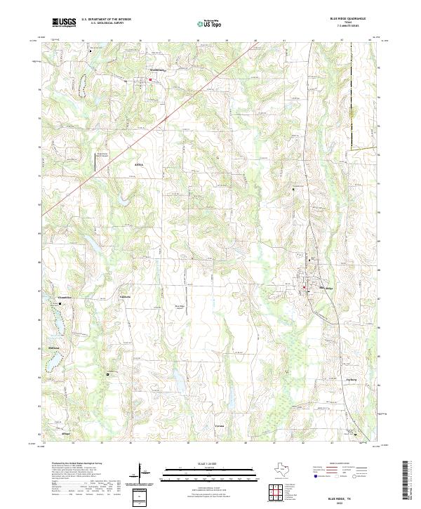 US Topo 7.5-minute map for Blue Ridge TX