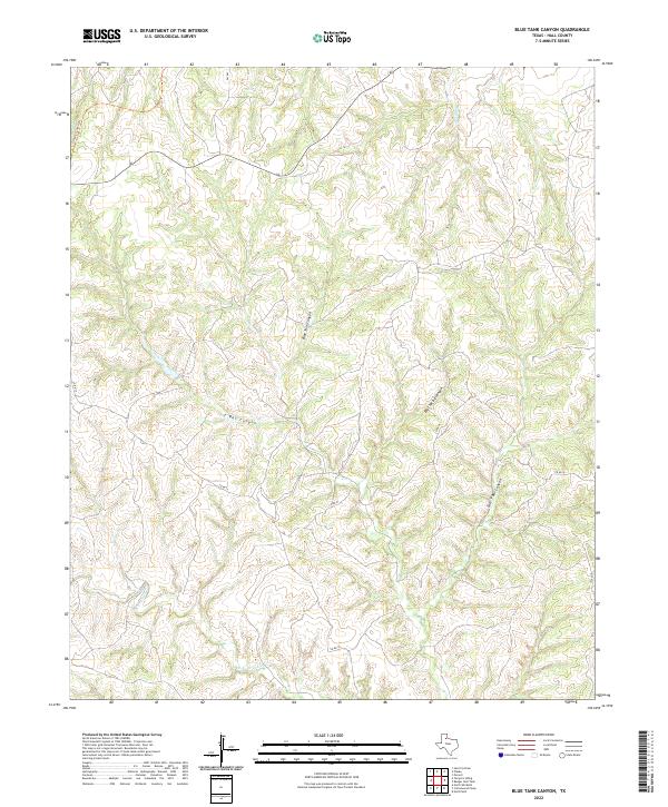 US Topo 7.5-minute map for Blue Tank Canyon TX