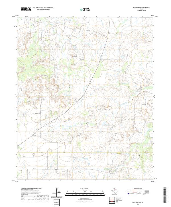 US Topo 7.5-minute map for Bobcat Bluff TX