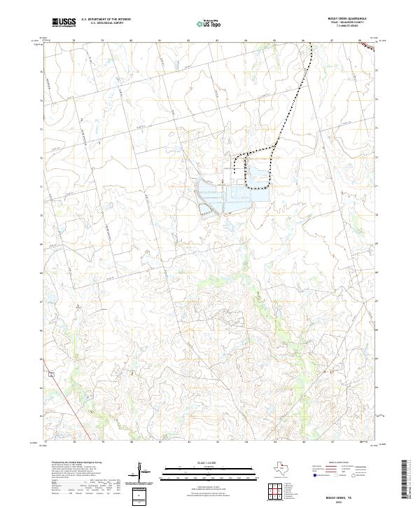 US Topo 7.5-minute map for Boggy Creek TX