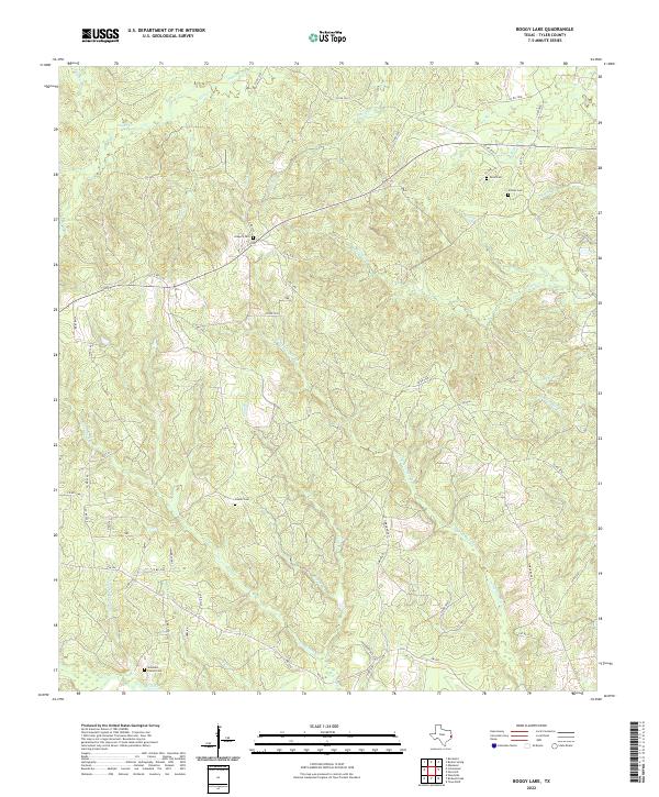 US Topo 7.5-minute map for Boggy Lake TX