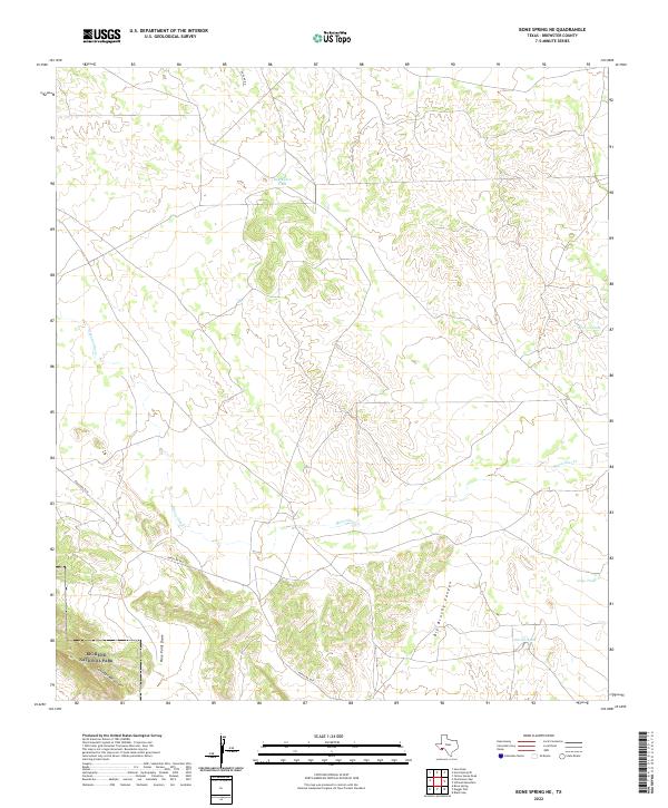 US Topo 7.5-minute map for Bone Spring NE TX