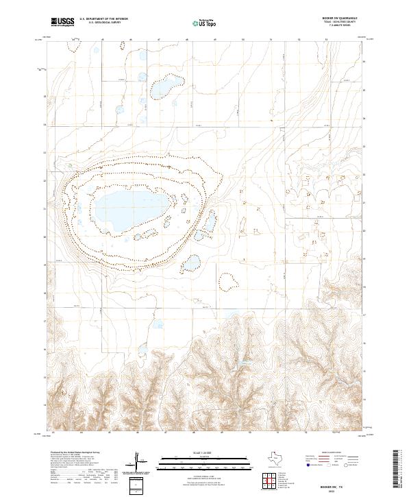 US Topo 7.5-minute map for Booker SW TX