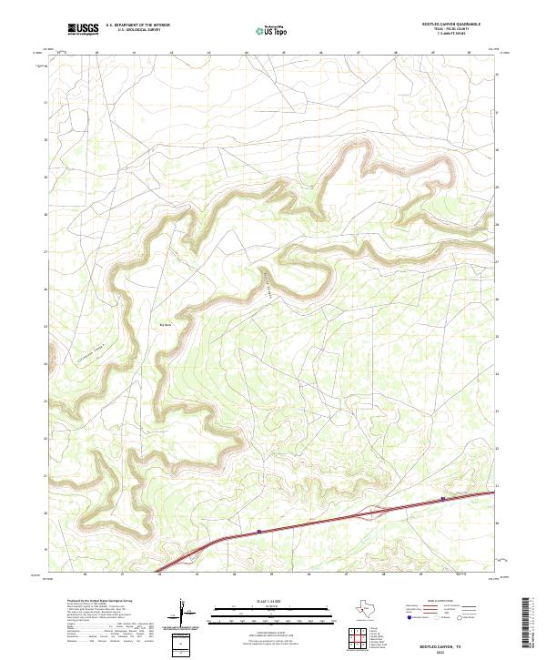 US Topo 7.5-minute map for Bootleg Canyon TX