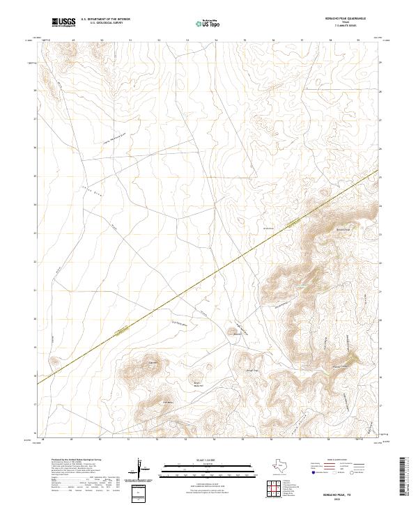 US Topo 7.5-minute map for Boracho Peak TX