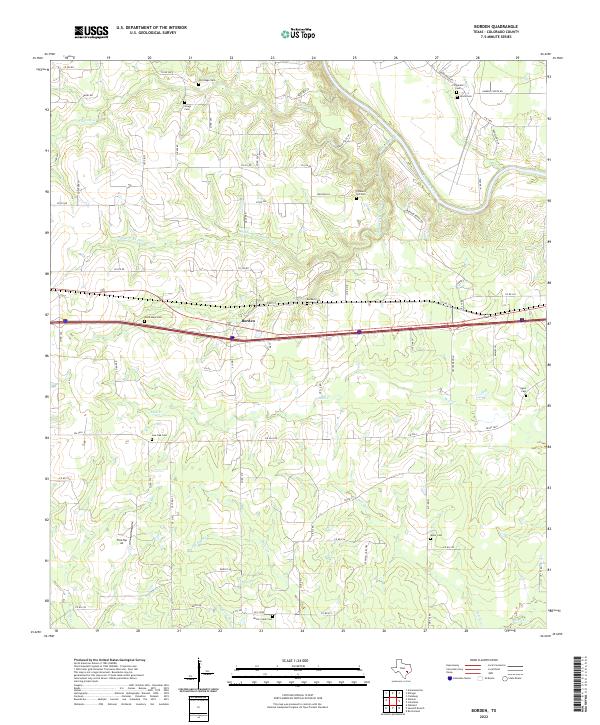 US Topo 7.5-minute map for Borden TX