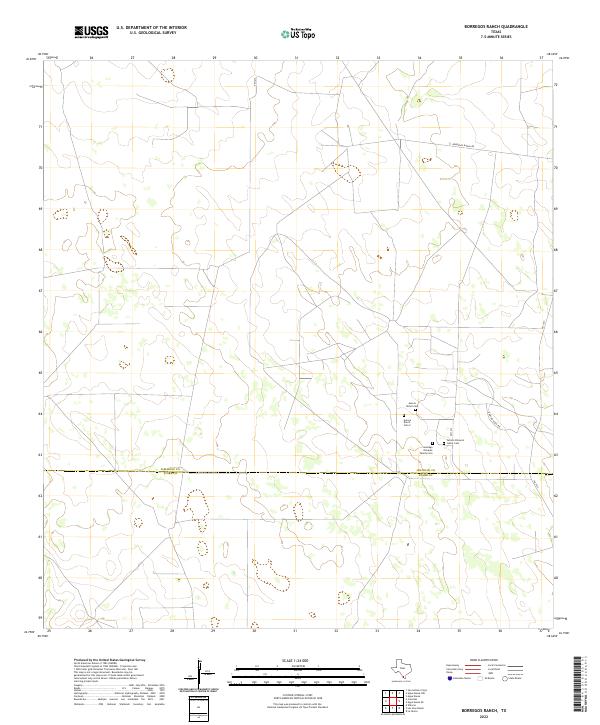 US Topo 7.5-minute map for Borregos Ranch TX