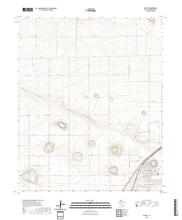 US Topo 7.5-minute map for Bovina TX