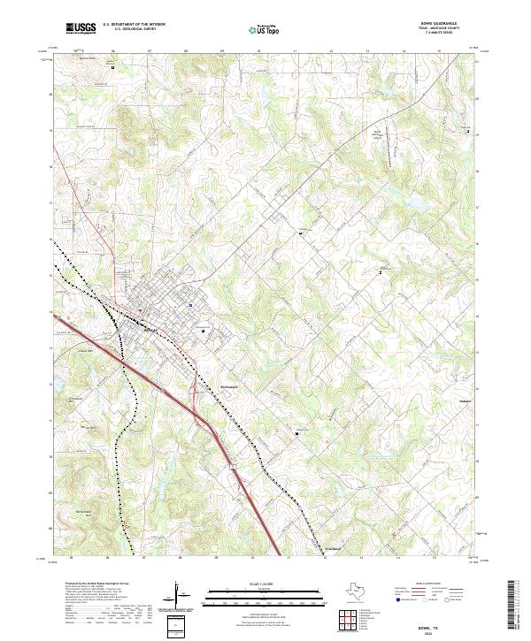 US Topo 7.5-minute map for Bowie TX