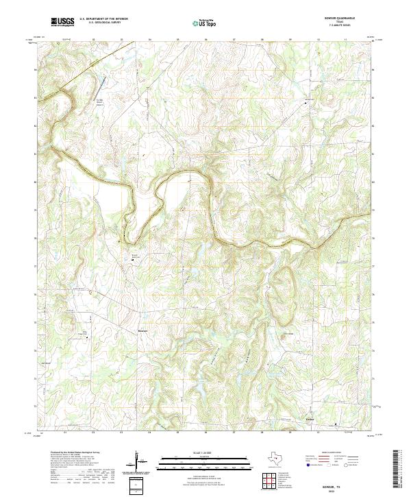 US Topo 7.5-minute map for Bowser TX