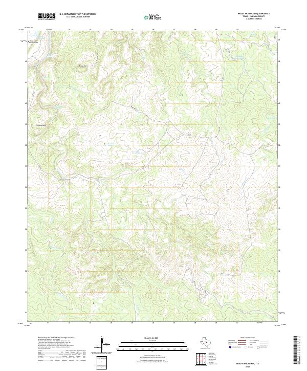 US Topo 7.5-minute map for Brady Mountain TX