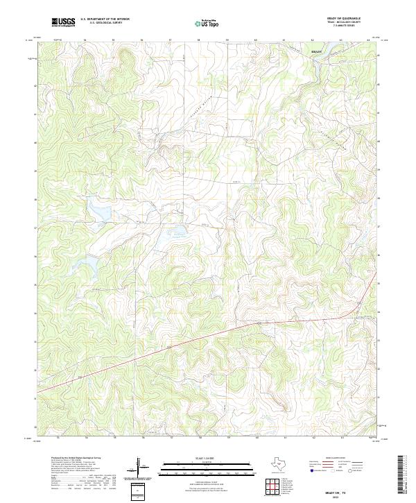 US Topo 7.5-minute map for Brady SW TX