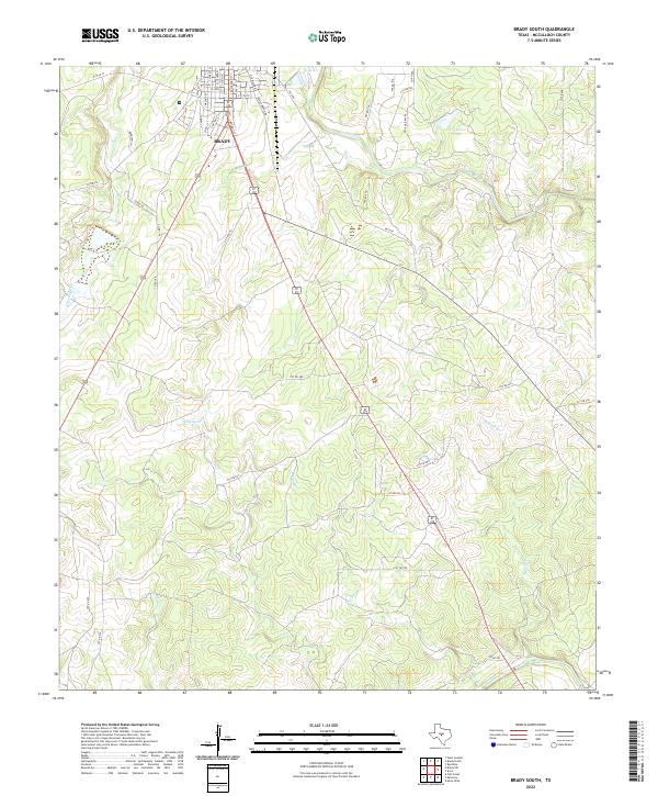 US Topo 7.5-minute map for Brady South TX