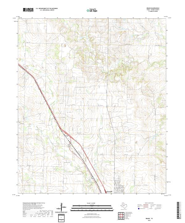 US Topo 7.5-minute map for Brand TX