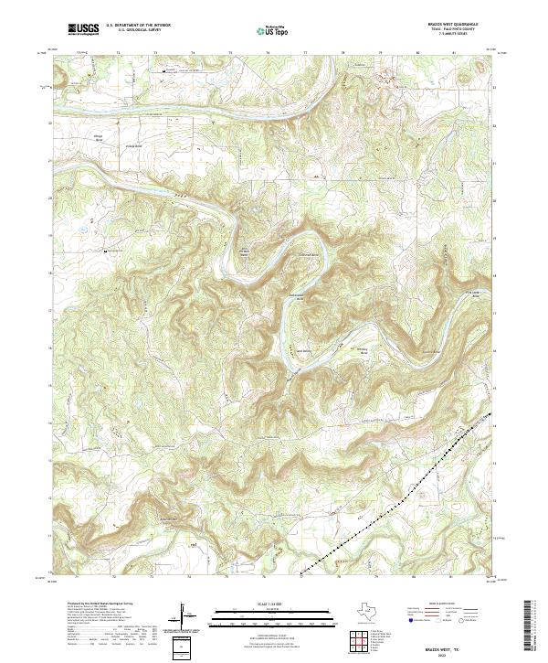 US Topo 7.5-minute map for Brazos West TX