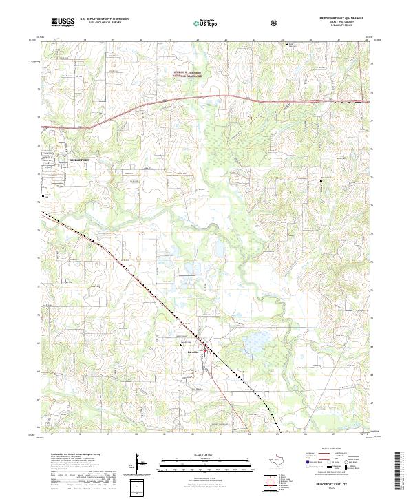 US Topo 7.5-minute map for Bridgeport East TX