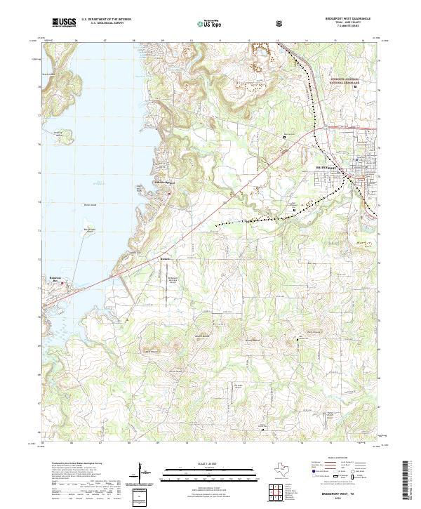 US Topo 7.5-minute map for Bridgeport West TX