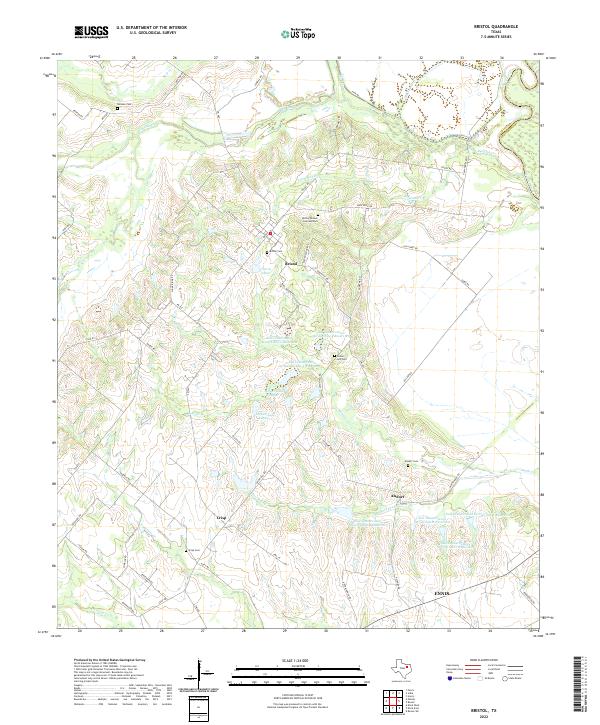 US Topo 7.5-minute map for Bristol TX