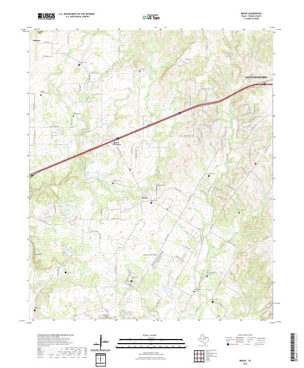 US Topo 7.5-minute map for Brock TX