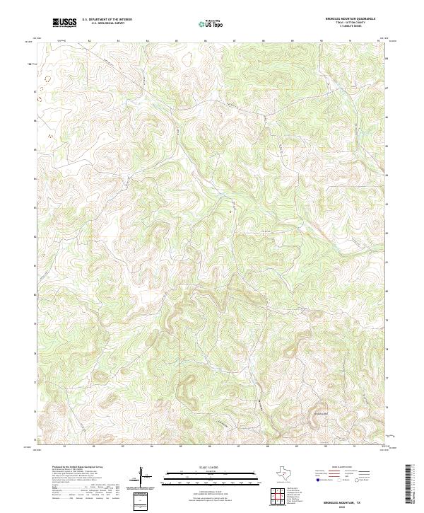 US Topo 7.5-minute map for Brokeleg Mountain TX