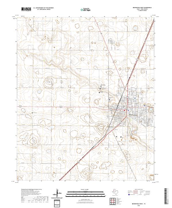 US Topo 7.5-minute map for Brownfield West TX