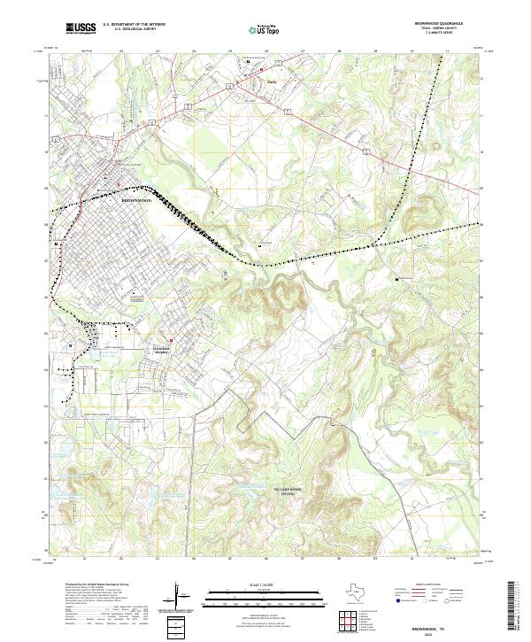 US Topo 7.5-minute map for Brownwood TX