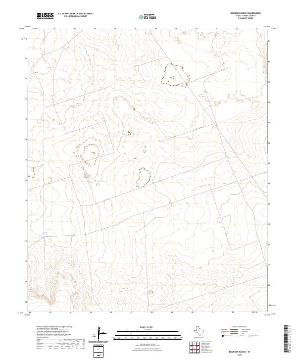 US Topo 7.5-minute map for Brunson Ranch TX